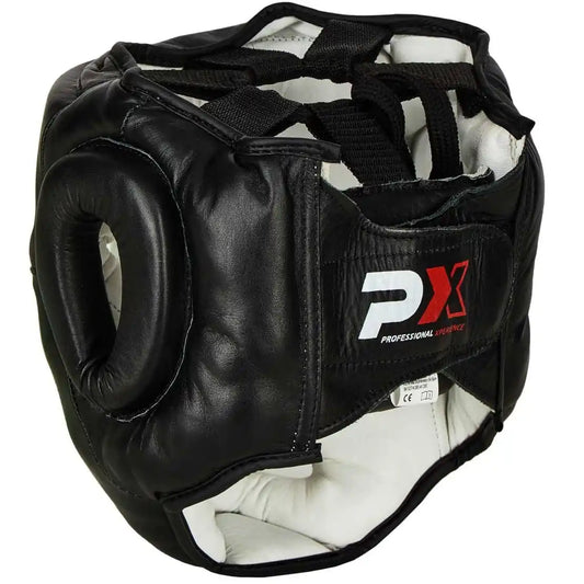 PX Kopfschutz Sparring Schwarz - Leder