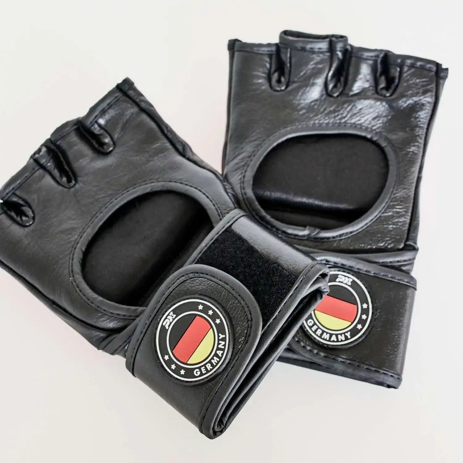 PX MMA Handschuhe Schwarz Leder