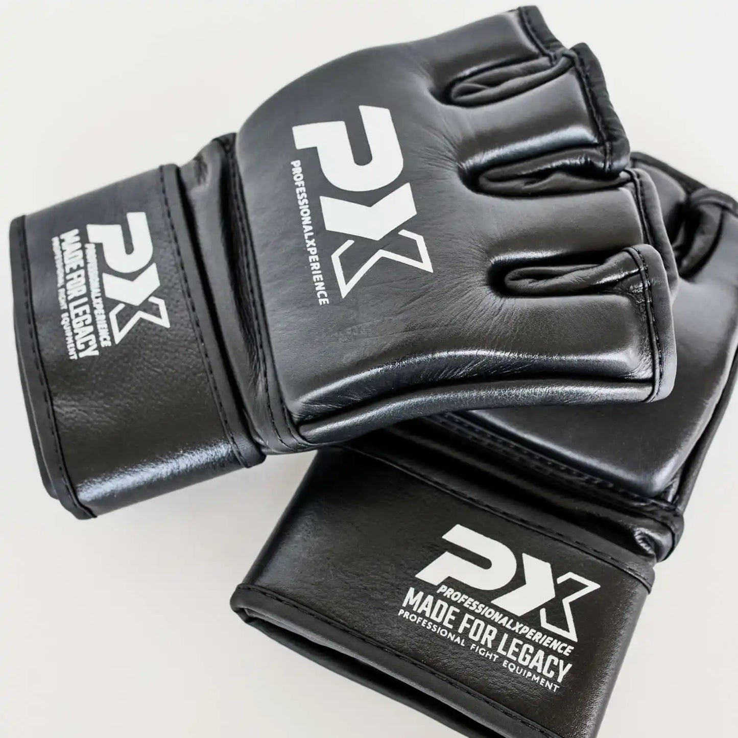 PX MMA Handschuhe Schwarz Leder