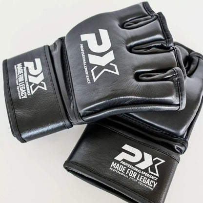 PX MMA Handschuhe Schwarz Leder