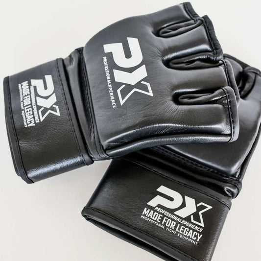 PX MMA Handschuhe Schwarz Leder