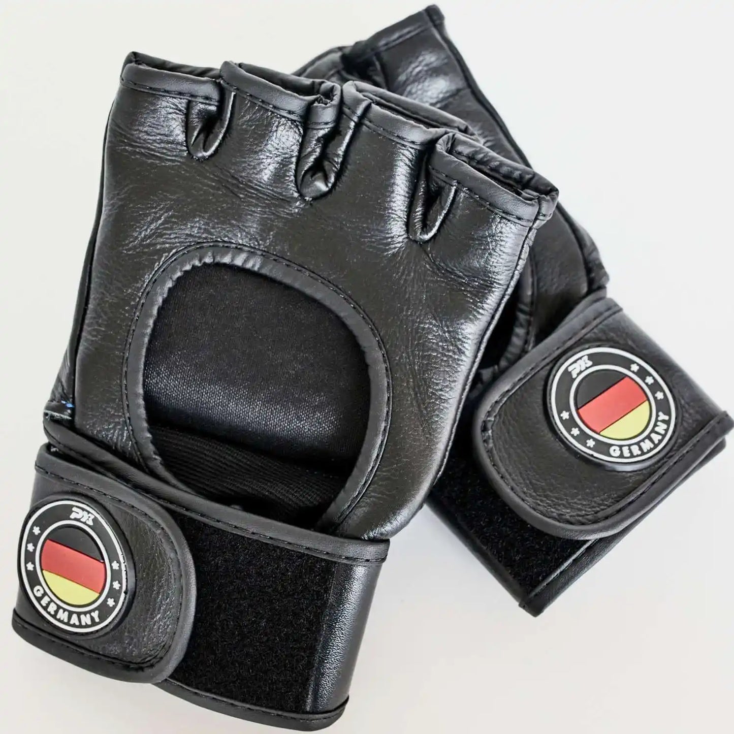 PX MMA Handschuhe Schwarz/Rot Leder
