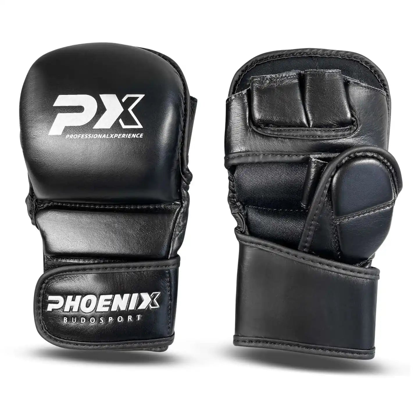 PX MMA Sparring Handschuhe Leder - Schwarz