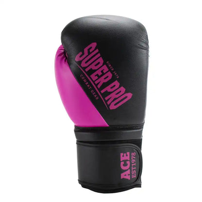 Super Pro Boxhandschuhe ACE Schwarz/Pink