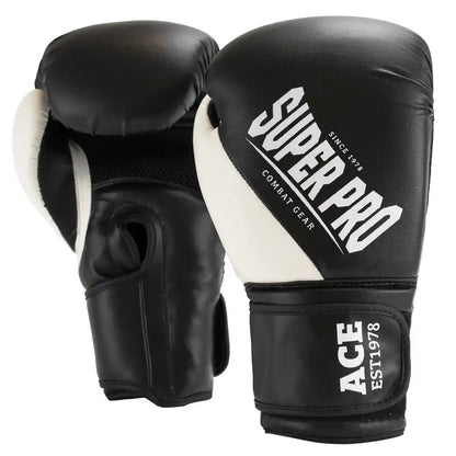 Super Pro Boxhandschuhe ACE Schwarz/Weiß
