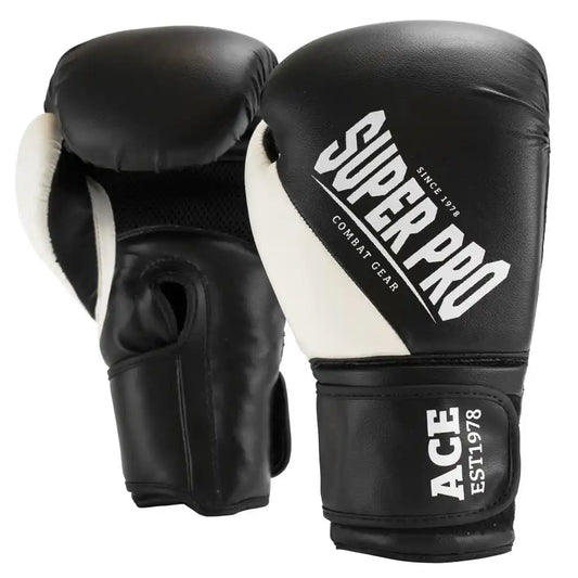 Super Pro Boxhandschuhe ACE Schwarz/Weiß