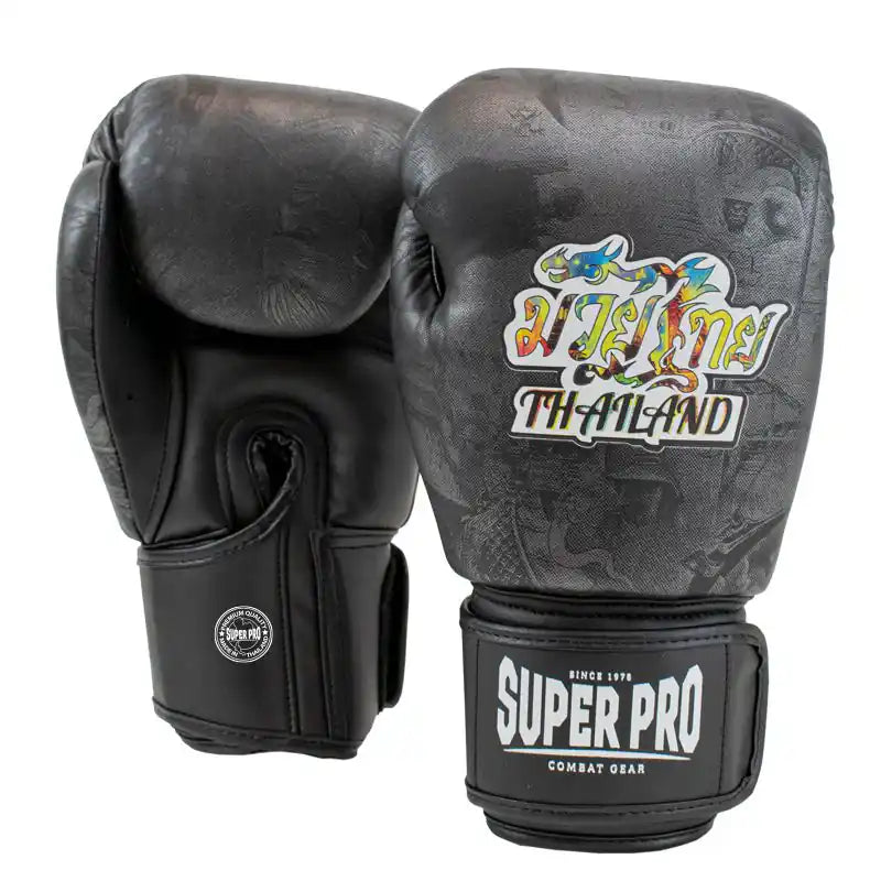 Super Pro Boxhandschuhe Thai Pattaya Grau