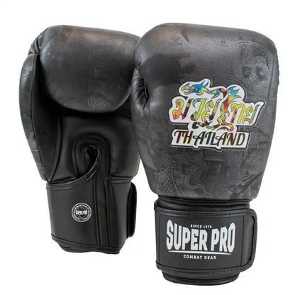 Super Pro Boxhandschuhe Thai Pattaya Grau