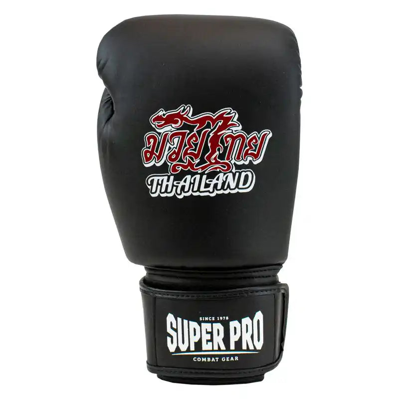 Super Pro Boxhandschuhe Thai Pattaya Schwarz