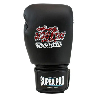 Super Pro Boxhandschuhe Thai Pattaya Schwarz