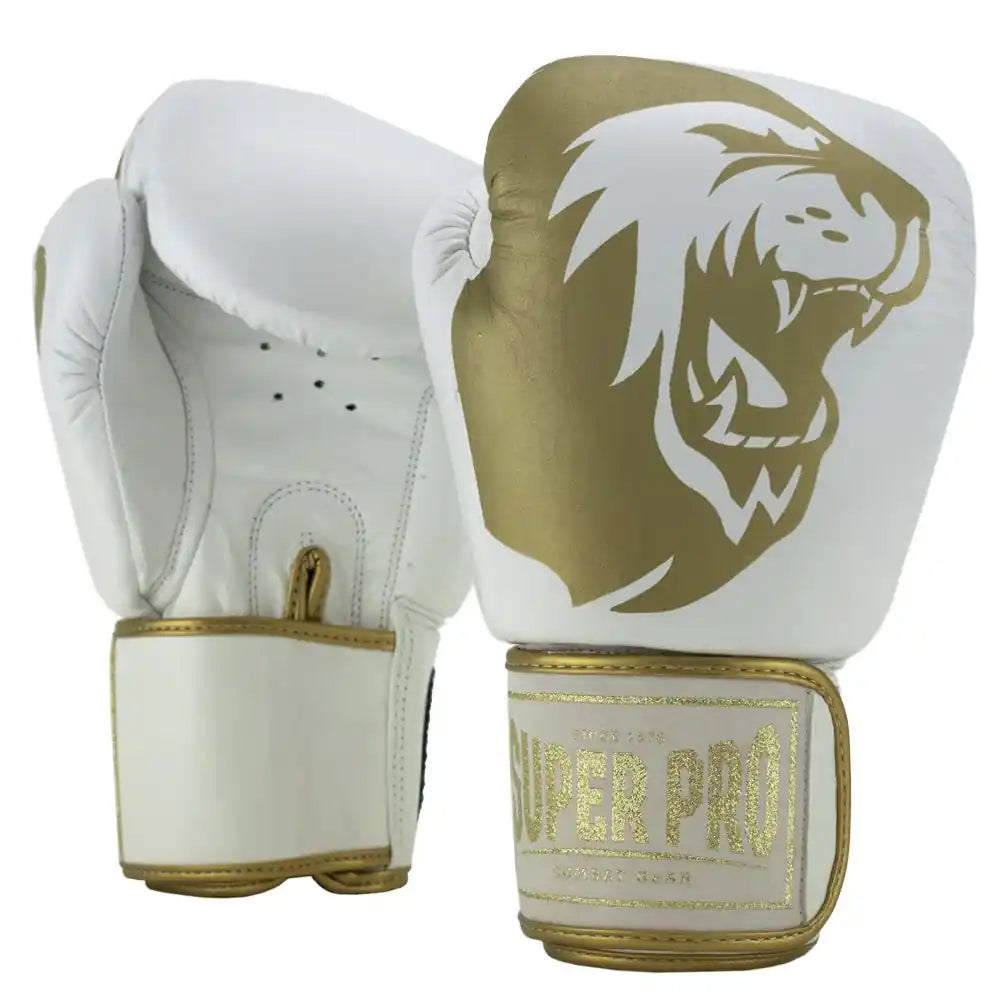 Super Pro Boxhandschuhe Warrior Weiß/Gold