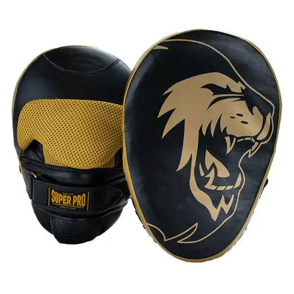 Super Pro Handpratzen Curved Leder Schwarz/Gold
