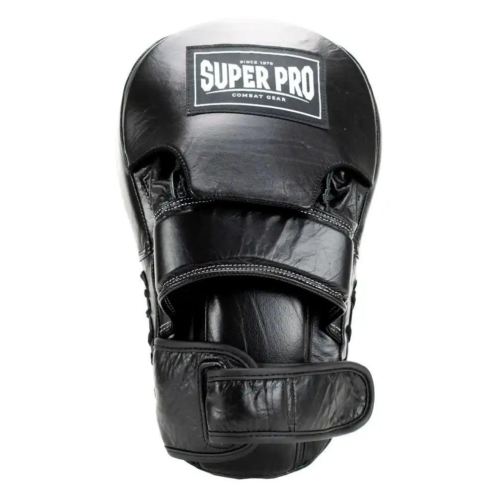 Super Pro Handpratzen Curved Long Leder Schwarz/Weiß