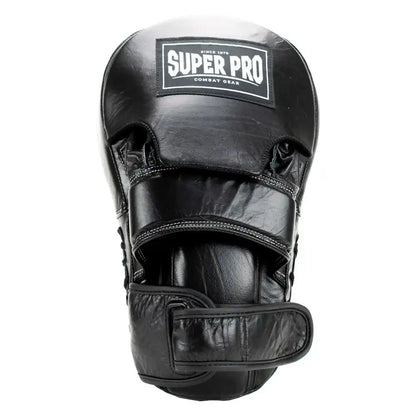 Super Pro Handpratzen Curved Long Leder Schwarz/Weiß