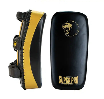Super Pro Muay Thai Pratze Schwarz/Gold Leder