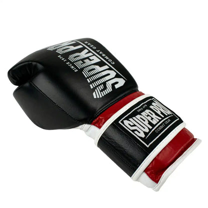 Super Pro Thai Boxhandschuhe Stripes Schwarz