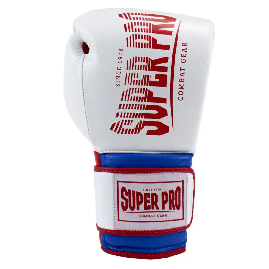 Super Pro Thai Boxhandschuhe Stripes Weiß