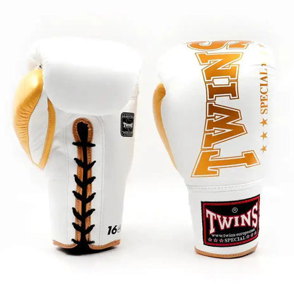 Twins Boxhandschuhe BGLL 8 Laced Weiß/Gold