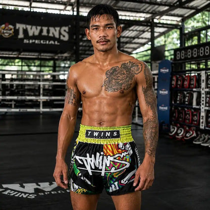 Twins Muay Thai Shorts TTBL Graffiti