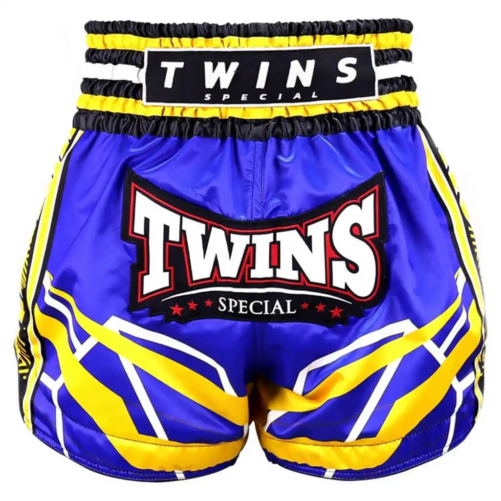 Twins Muay Thai Shorts TTBL Racing Blau/Gelb