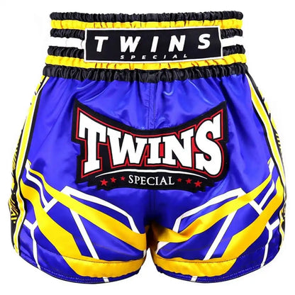 Twins Muay Thai Shorts TTBL Racing Blau/Gelb