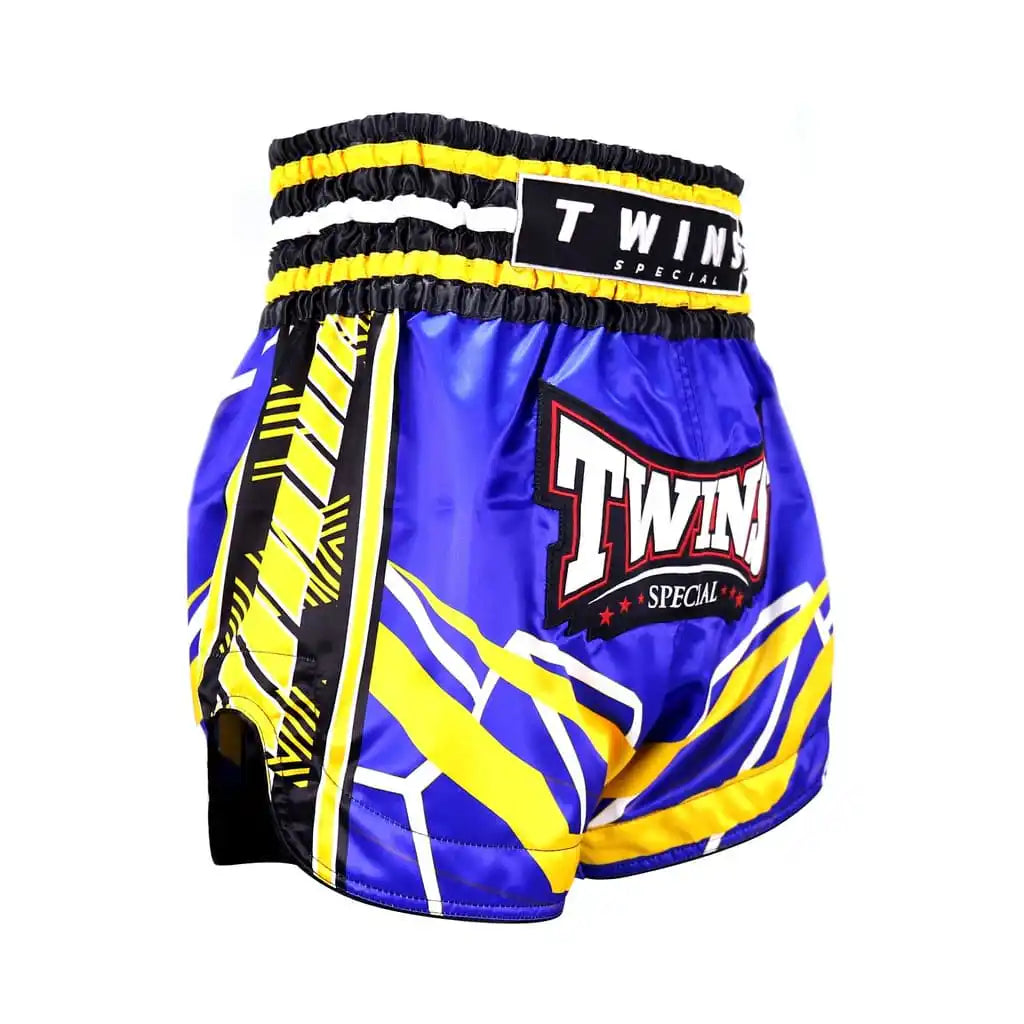 Twins Muay Thai Shorts TTBL Racing Blau/Gelb