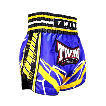 Twins Muay Thai Shorts TTBL Racing Blau/Gelb