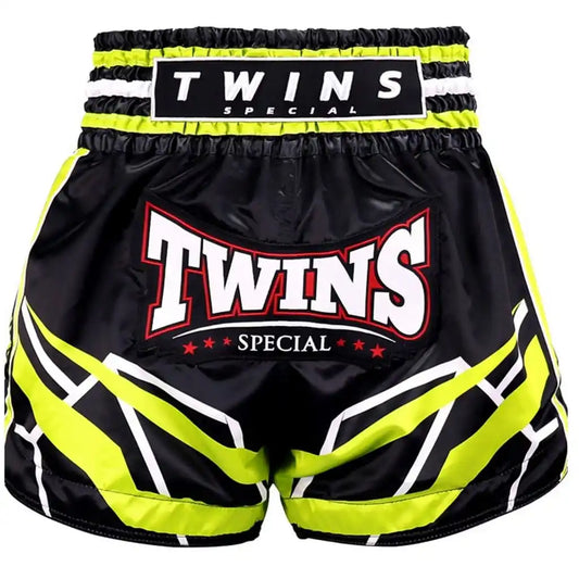 Twins Muay Thai Shorts TTBL Racing Schwarz/Grün