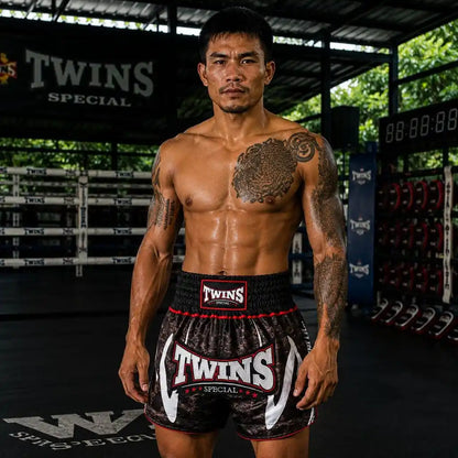 Twins Muay Thai Shorts TTBL Rusty Schwarz